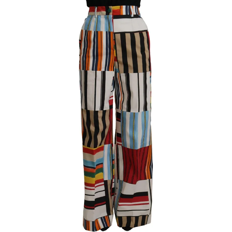 Dolce & Gabbana Elegant High Waist Striped Trousers Trousers Favorite Customer