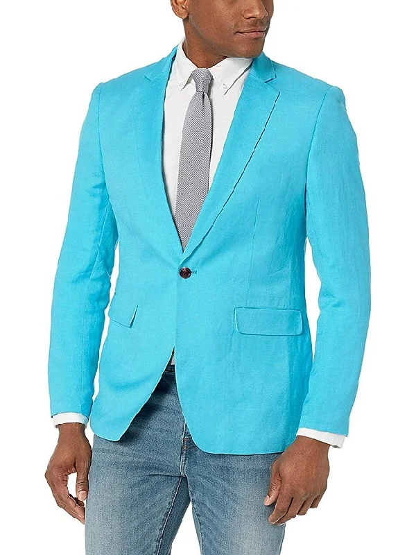 Men's Tailored Fit Single Breasted One-button Blazer Jacket Embroidered Jacket Appliqued Jacket Beaded Jacket