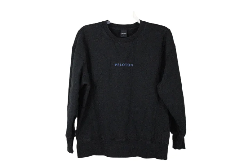 Peloton Side Panel Black Pullover Sweatshirt | L Saggy Sleeve Comfort