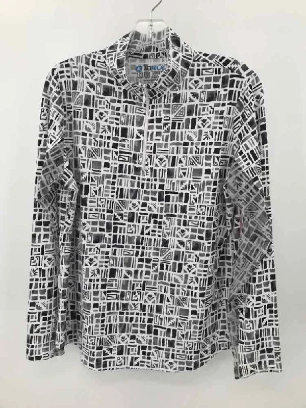 Pre-Owned Ibkul White Size Large Athletic Pullover Batwing Sleeve Top