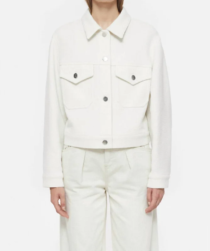 Cropped Jacket In Ivory