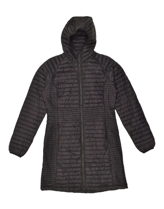 L.L.BEAN Womens Hooded Padded Coat UK 6 XS Black Nylon