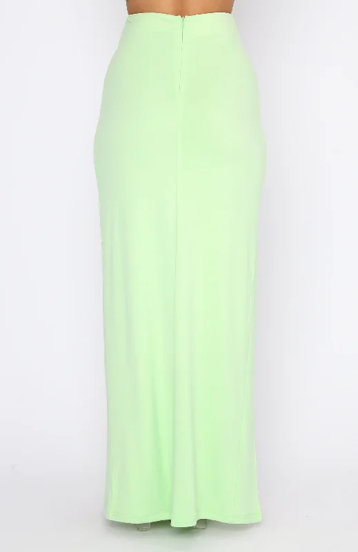 Read My Mind Maxi Skirt Lime