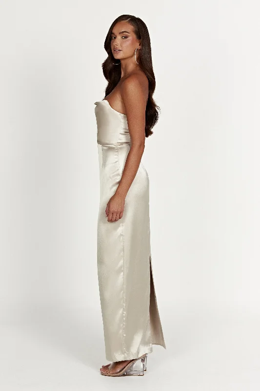 Alanis Strapless Maxi Dress - Champagne