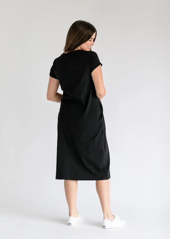 Finley V-Neck T-Shirt Midi Dress - FINAL SALE