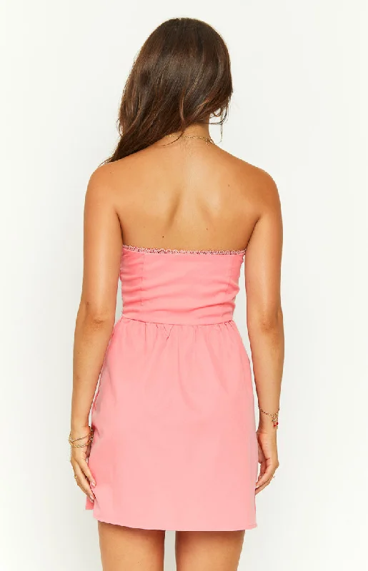 Keely Pink Strapless Mini Dress