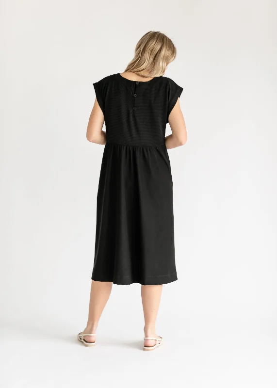 Olivia A-line Solid Midi Dress