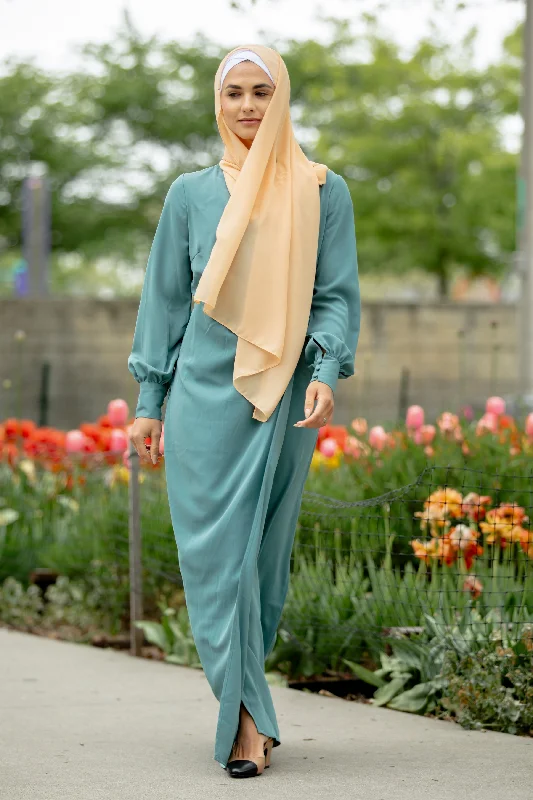 Sea Blue Wrap Maxi Dress