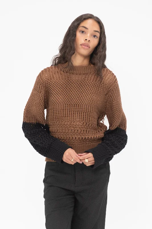 Celia Knit, Black & Brown