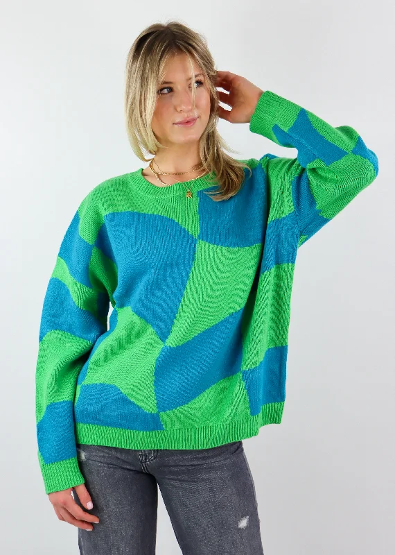 Keep Score Sweater ★ Neon Blue & Green