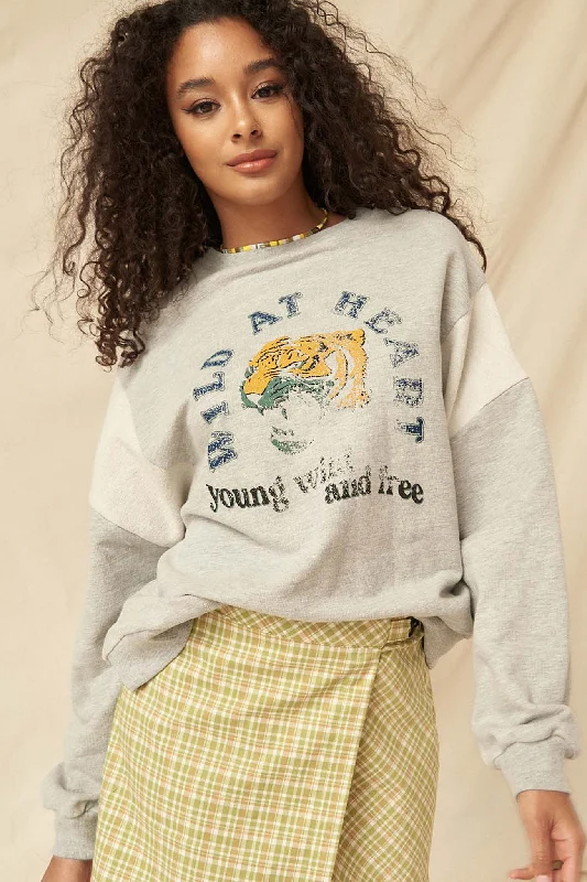 Wild at Heart Vintage Tiger Graphic Sweatshirt