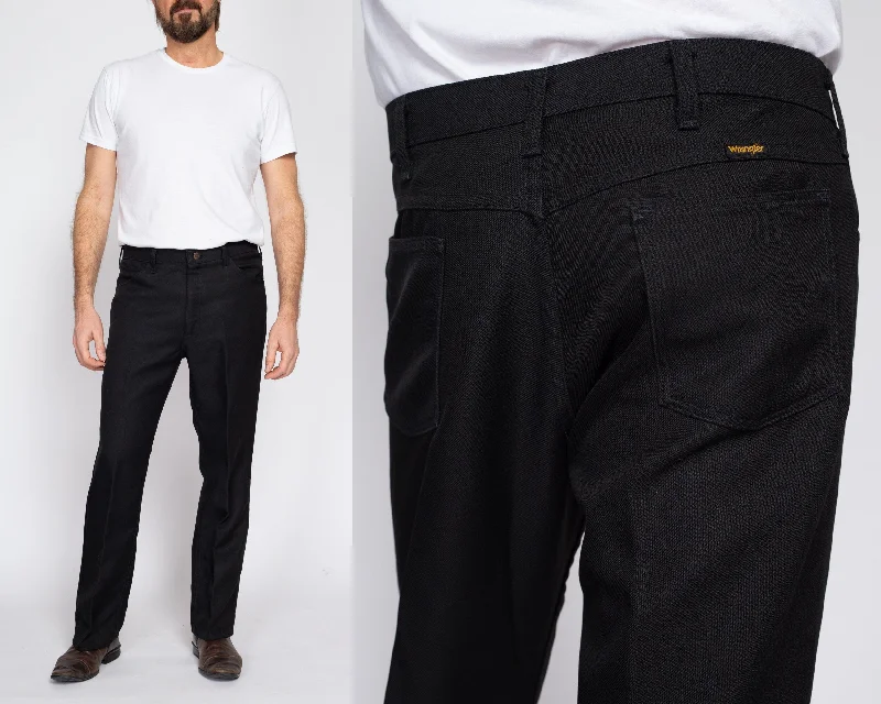 36x30 70s Wrangler Black Bootcut Trousers