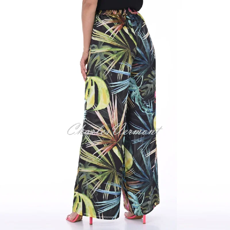 Frank Lyman Tropical Print Wide Leg Trouser - Style 246470