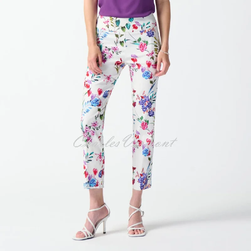 Joseph Ribkoff Floral Print Cropped Trouser - Style 242007