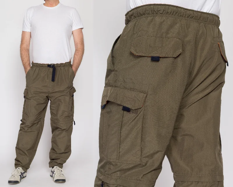 Medium 90s Olive Green Zip Off Windbreaker Pants