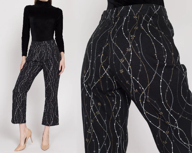 Petite Medium 90s Y2K Black Vine Print Pants