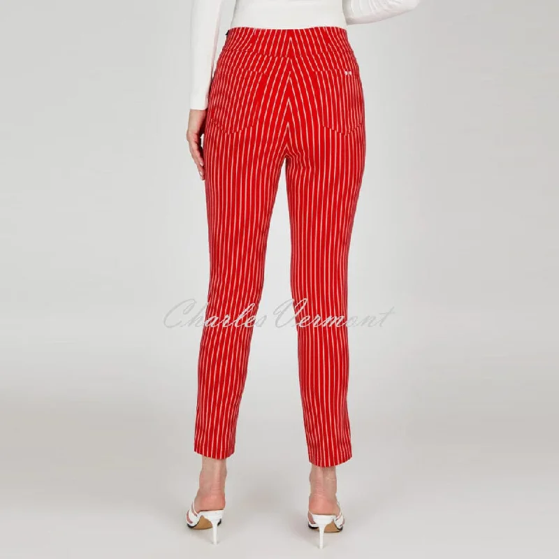 Robell Bella 09 - 7/8 Cropped Trouser 52483-54567-41 (Red / White)