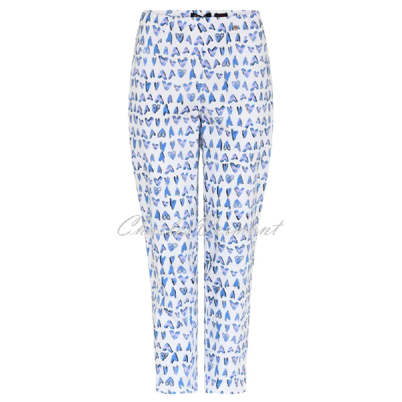 Robell Bella 09 - 7/8 Cropped Trouser 51692-54672-62 (Blue Abstract Hearts Print)