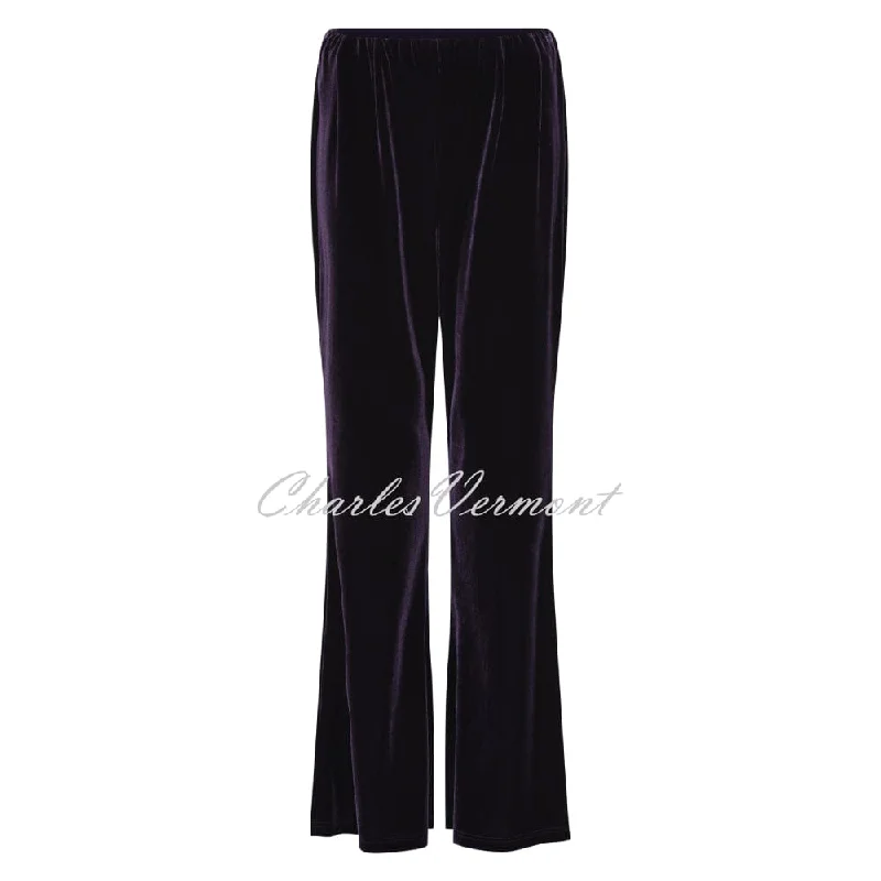 Tia Velvet Trouser - Style 71307-7119-58 (Purple)