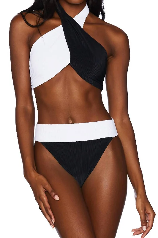 Cecilia Bikini Bottom In Black/white