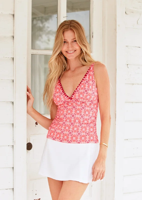 Coral Gables Reversible Embroidered Tankini Top