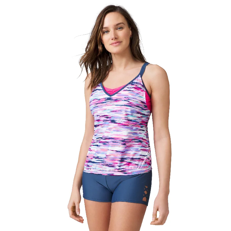 Free Country Women's V-Neck Blouson Tankini Top