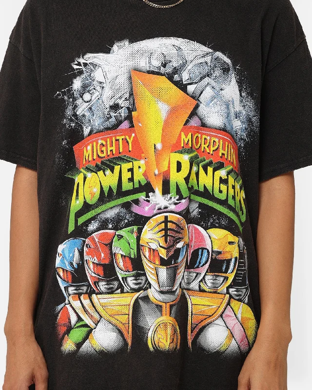 American Thrift X Power Rangers Mighty Morphin Vintage T-Shirt Black Wash