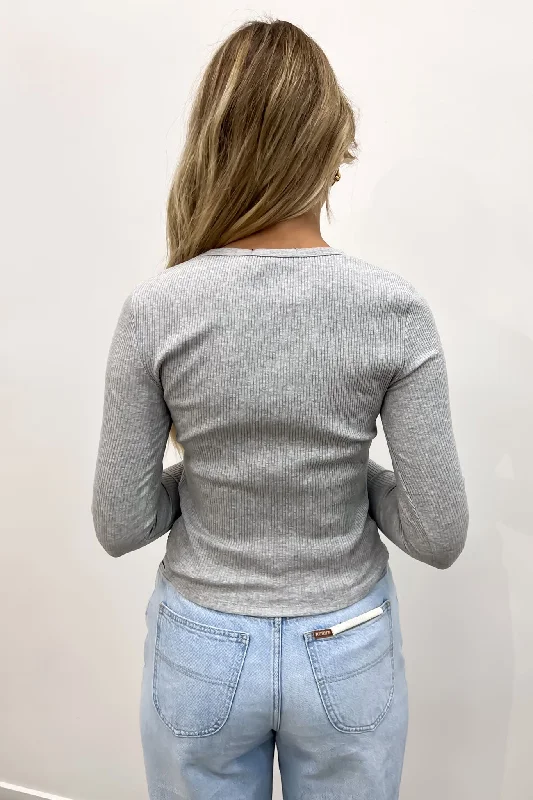 Eve Rib Baby Long Sleeve Grey Marle