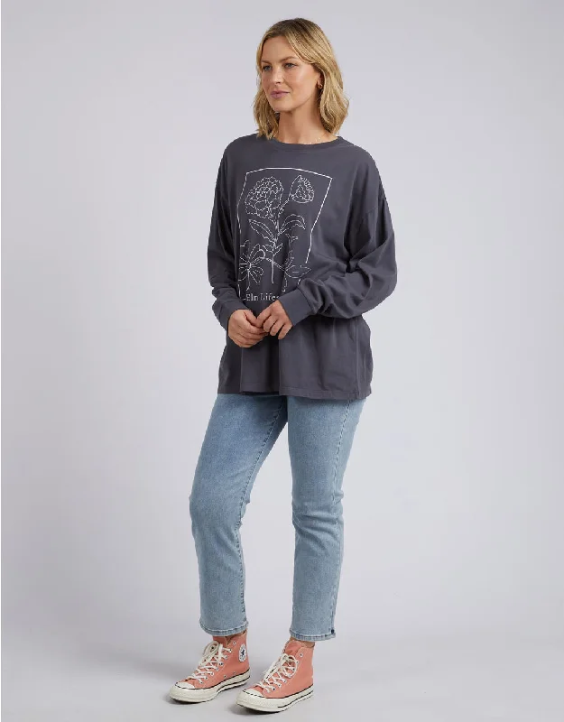 Framed Long Sleeve Tee - Washed Black