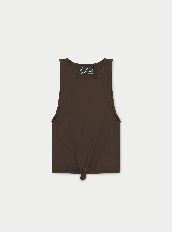 KNOTTED RACER VEST - BROWN