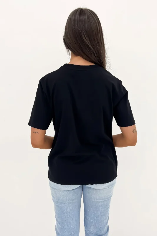 Maeve Embroidered Tee Black Multi