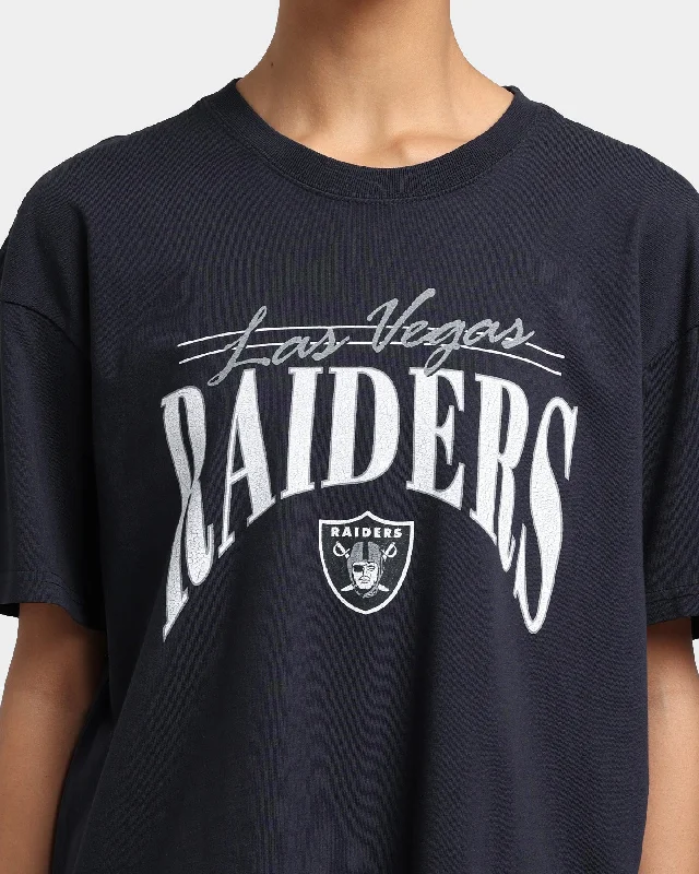 Majestic Athletic Women's Las Vegas Raiders Vintage NFL Logo T-Shirt Faded Black