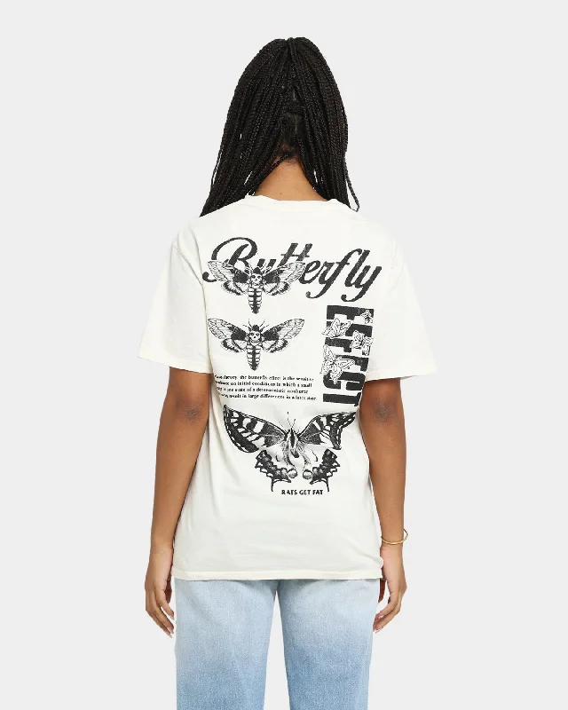 Rats Get Fat Butterfly Effect Vintage T-Shirt Off White