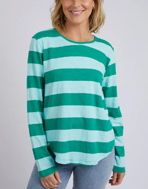 Spritz Stripe Long Sleeve Tee - Goodness Green Stripe