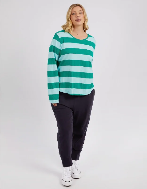 Spritz Stripe Long Sleeve Tee - Goodness Green Stripe