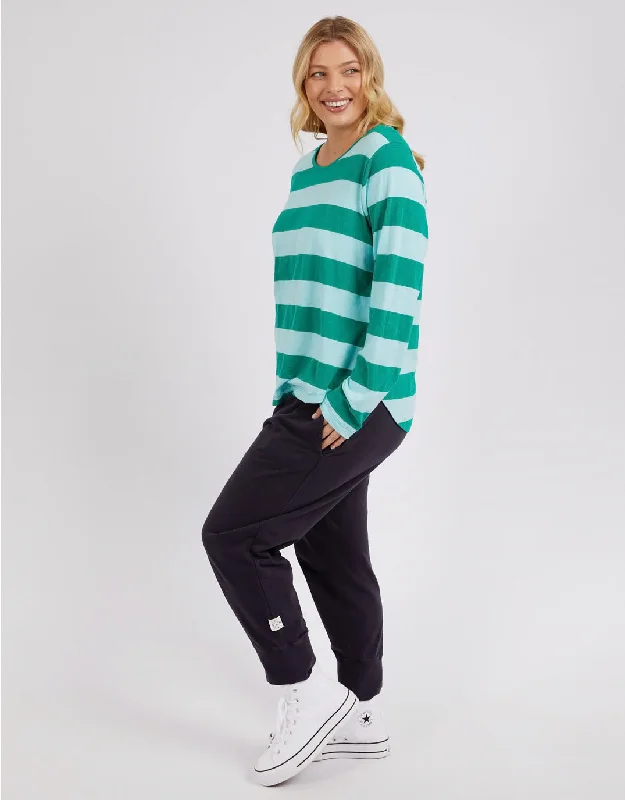 Spritz Stripe Long Sleeve Tee - Goodness Green Stripe