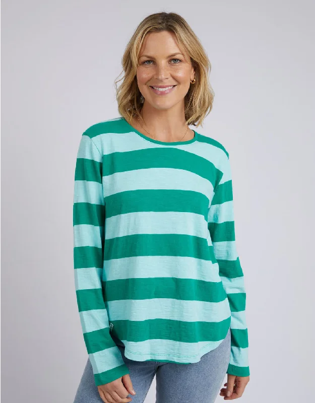 Spritz Stripe Long Sleeve Tee - Goodness Green Stripe