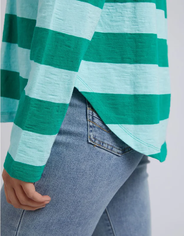 Spritz Stripe Long Sleeve Tee - Goodness Green Stripe