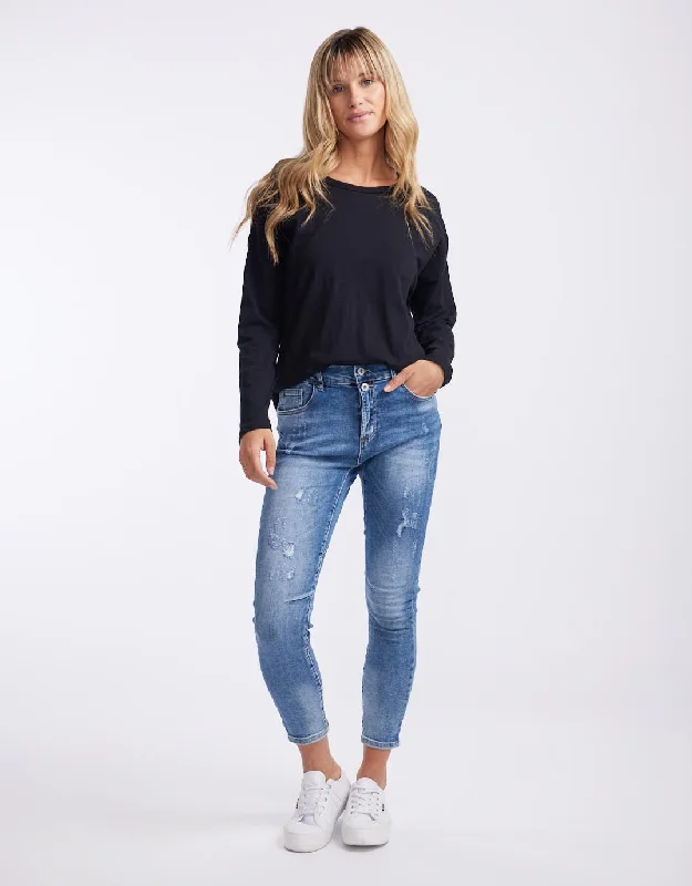 Stella Relaxed Long Sleeve Tee - Black