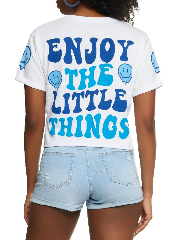 Smiley Enjoy The Little Things Cropped Tee