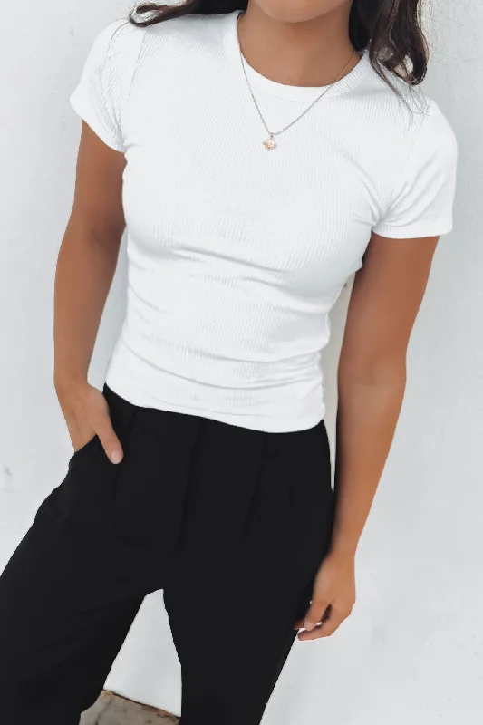 Zah Core Rib Tee White