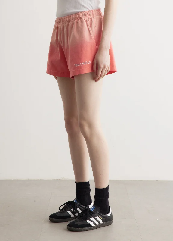 Serif Logo Embroidered Disco Shorts