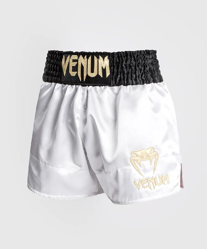 Venum Classic Muay Thai Short - White/Gold/Black