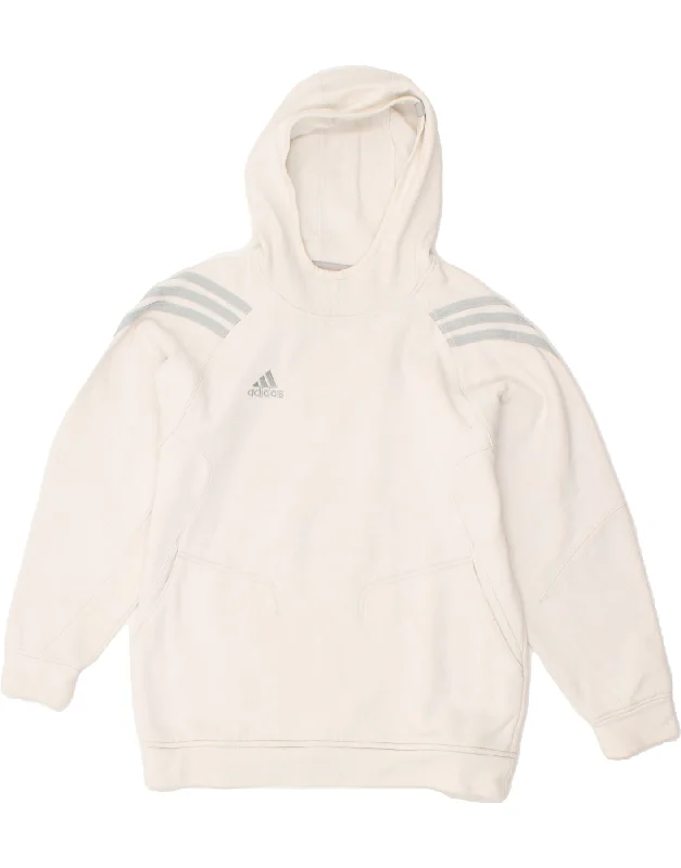 ADIDAS Boys Hoodie Jumper 12-13 Years White Cotton