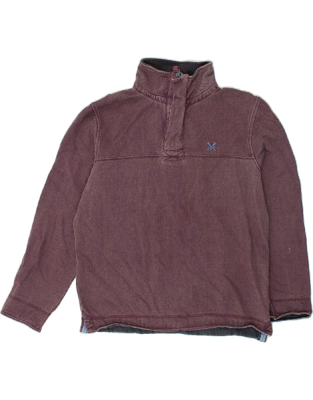 CREW CLOTHING Mens Zip Neck Sweatshirt Jumper Small Maroon