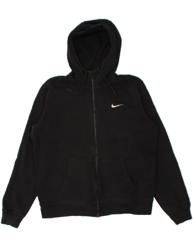 NIKE Mens Zip Hoodie Sweater Medium Black