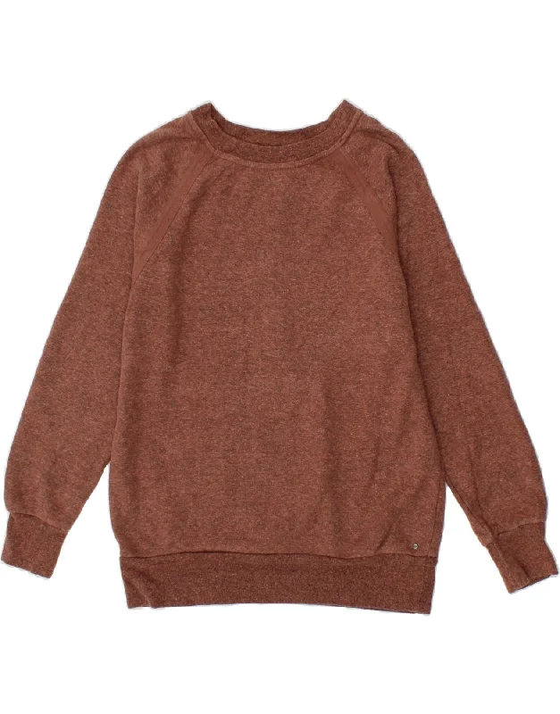 PRANA Womens Oversized Sweatshirt Jumper UK 10 Small Brown Cotton