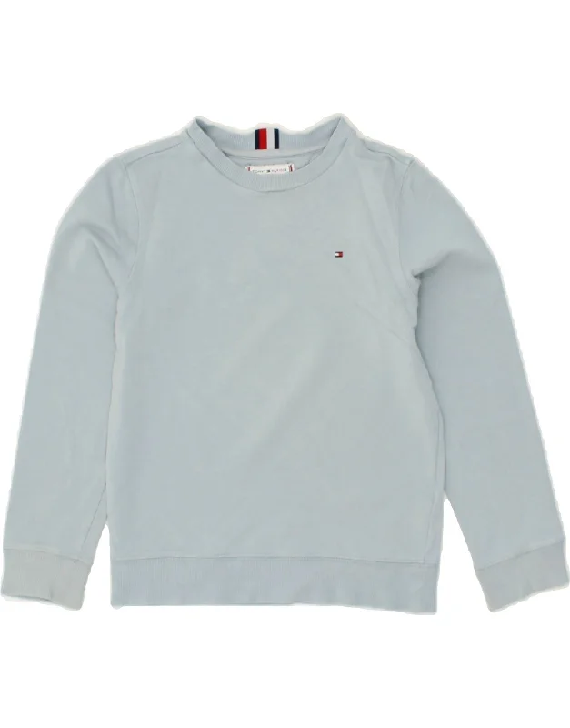 TOMMY HILFIGER Boys Sweatshirt Jumper 7-8 Years Blue Cotton