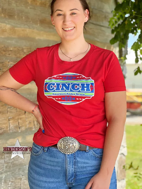 Ladies Cinch Brand Print Tee ~ Red