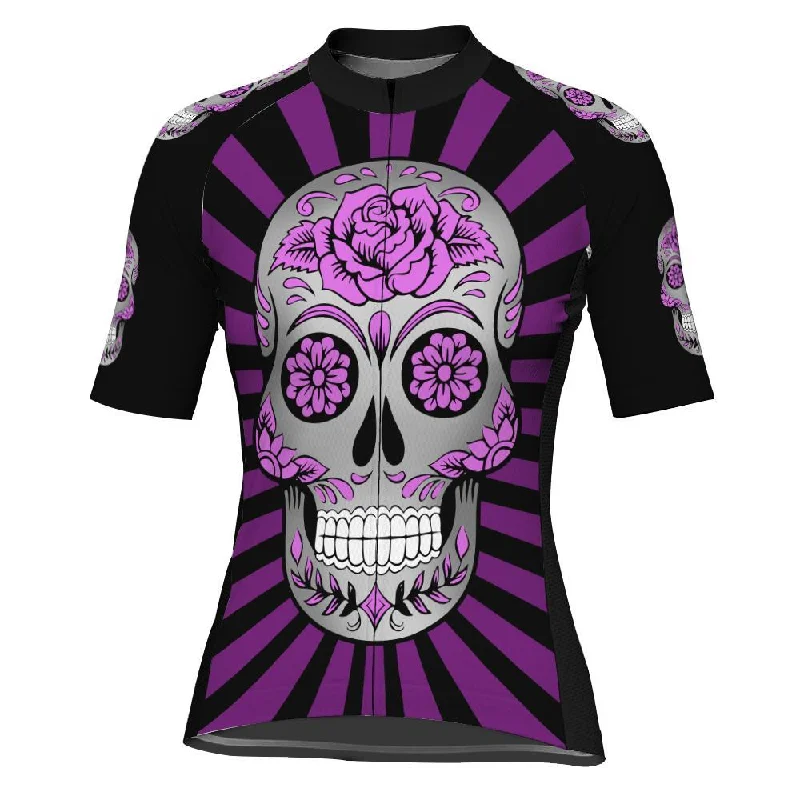 Skull Short Sleeve Cycling Jersey for Women